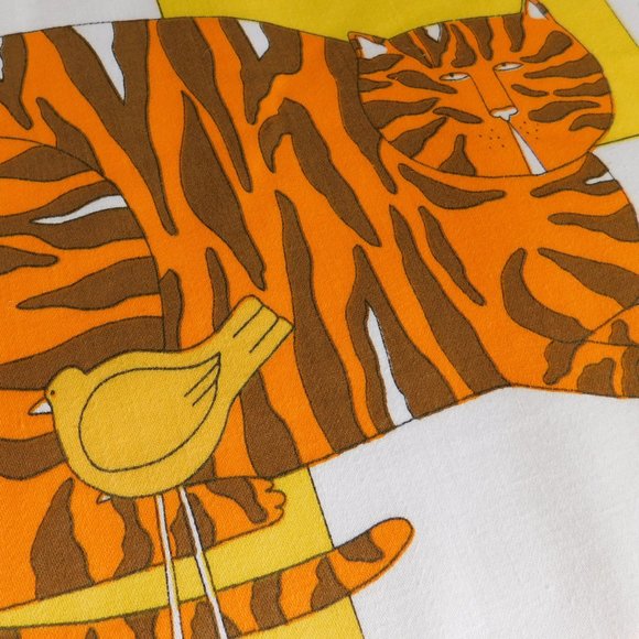 VTG Fat Cat Carleton Varney fabric Schumacher tabby kitty decorator material 1yd - Picture 9 of 15